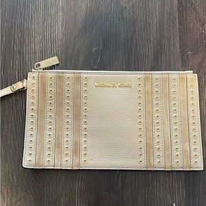 Michael Kors Cream Wristlet Clutch
